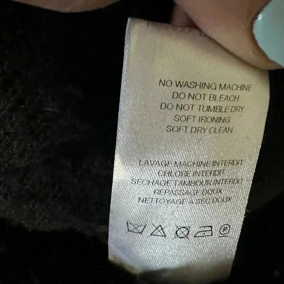 Iro Faux Shearling Piacie Jacket Oversized Navy Snap Front Heavy Pockets Size 34 - Picture 6 of 12